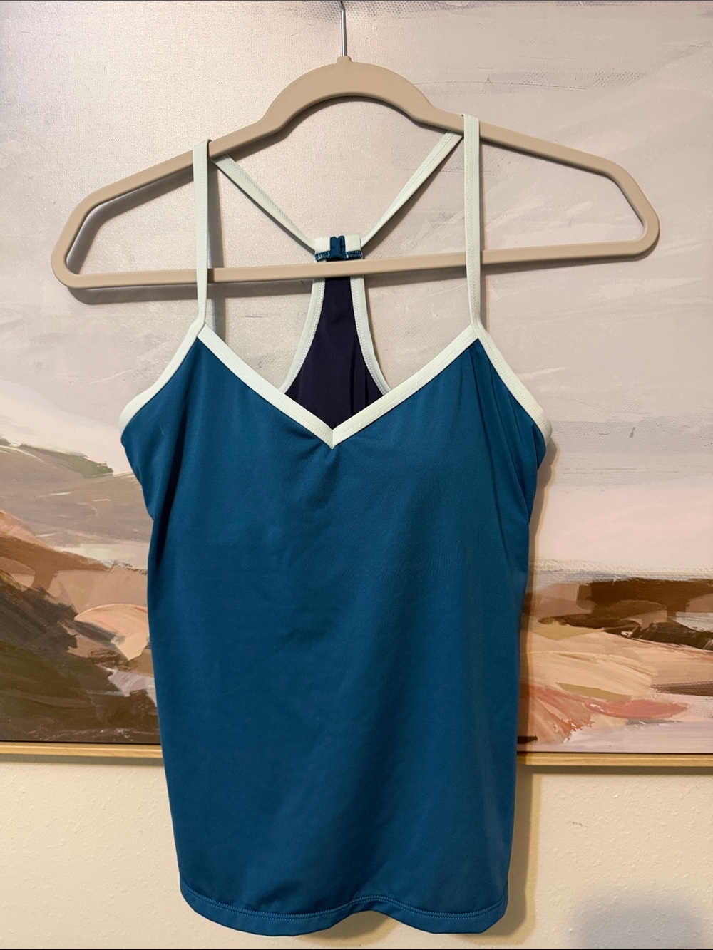 Women’s Carve Designs Teal Strappy swim Tank with removable pads